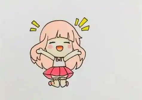 上面就是卡通小女孩简笔画的绘画教学了,我们这对可爱的小女孩进行