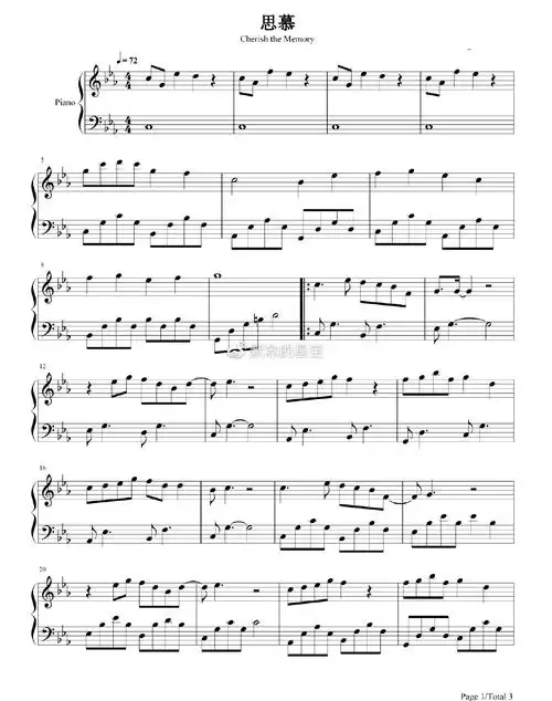 钢琴谱双手简谱双版本郁可唯思慕