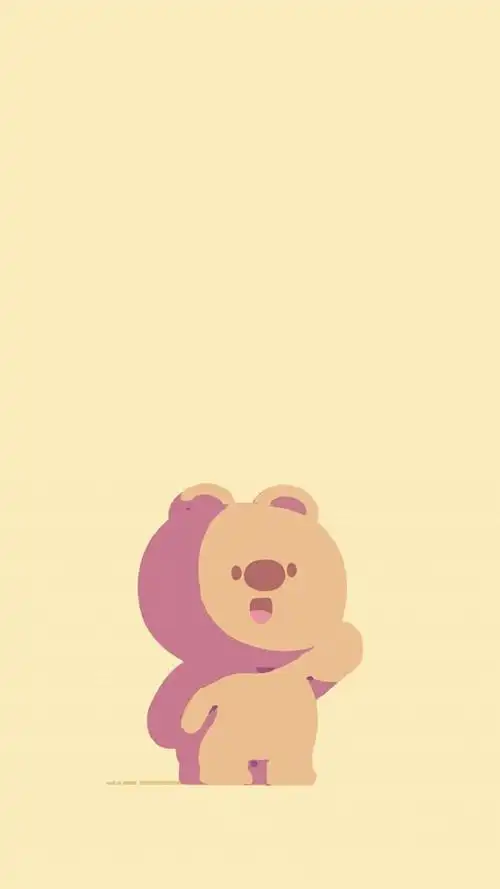 方便熊可爱卡通少女心插画