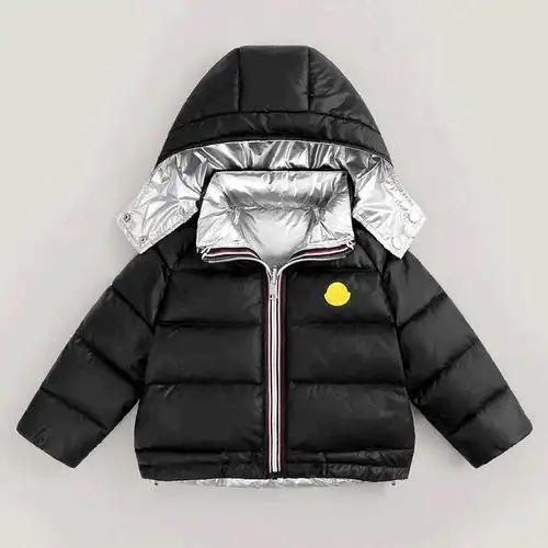 儿童跨境太空服银面短款羽绒服中大小童小银双面羽绒服