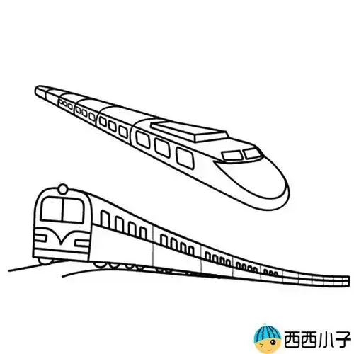 高铁简笔画高铁简笔画简单带颜色