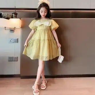 母婴>童装>裙子>连衣裙>哈熙牛>哈熙牛中大童连衣裙2023新款夏季女孩