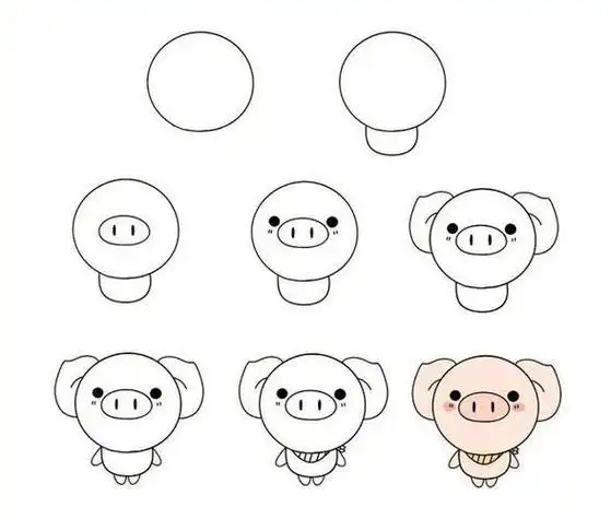 strong>动物简笔画 /strong>:用圆形画小动物