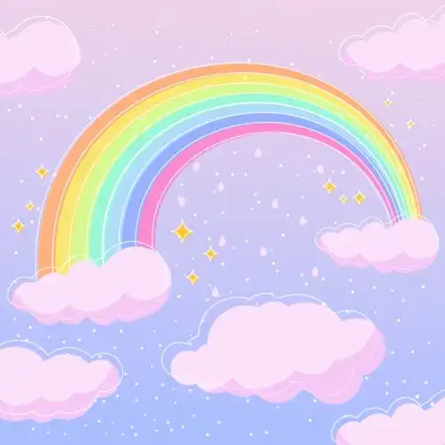 手绘可爱的彩虹矢量素材aieps