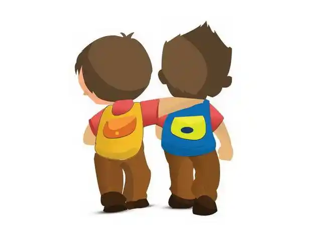 勾肩搭背的好朋友卡通背影3486268免抠图片素材 人物素材-第1张