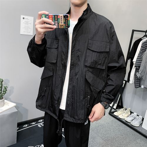 防晒衣男夏季薄款新款韩版潮流百搭宽松工装透气情侣户外夹克外套
