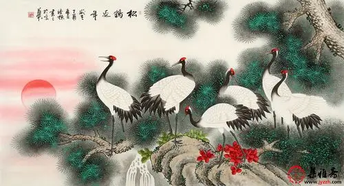 适合送长辈的字画精选一:福寿康宁松鹤延年图老人,长辈生日适合送什么