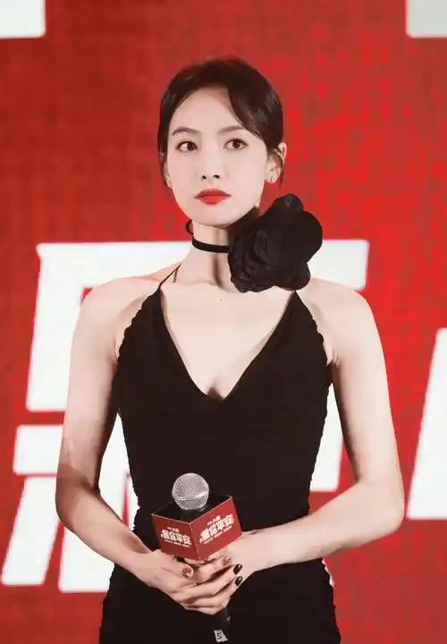 宋茜身穿黑色高领旗袍,中国女性风采_look_身材_海南岛