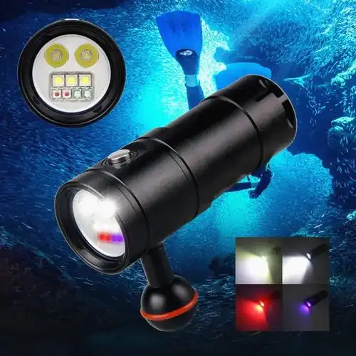 水下拍摄补光电筒l2防水60m强光2350lm潜水摄影补光灯手电筒32650