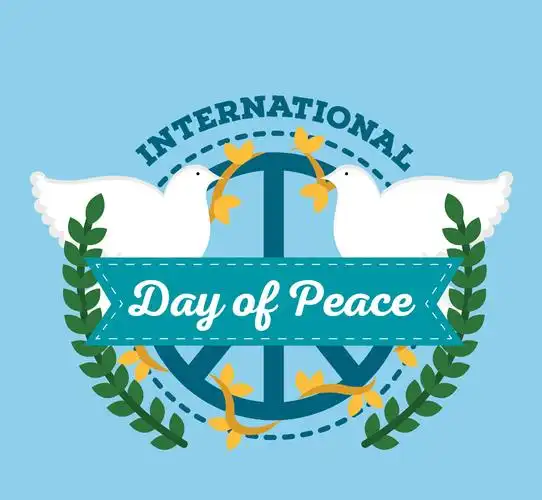 扁平化国际和平日白鸽矢量素材