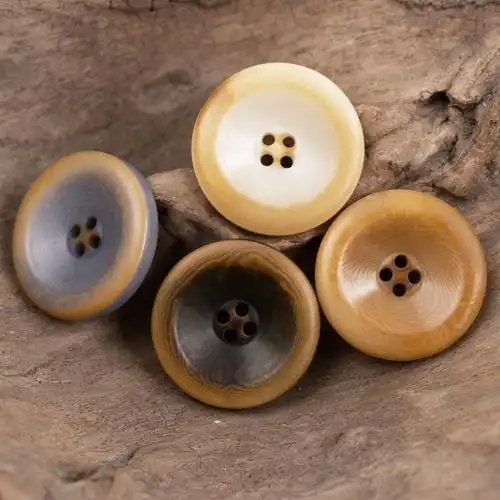 复古火烧灰蓝色棉麻衬衫西服天然果实纽扣深墨绿色呢子大衣风衣扣