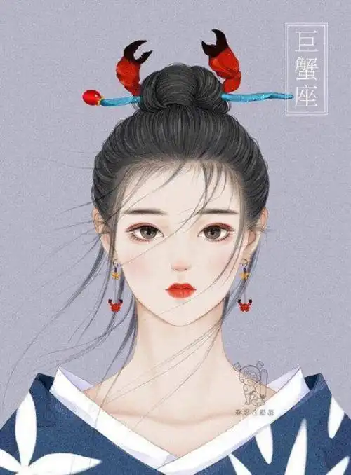 12星座 公主 古装美女图片(画师将12星座画成古风美少女)_可可情感网