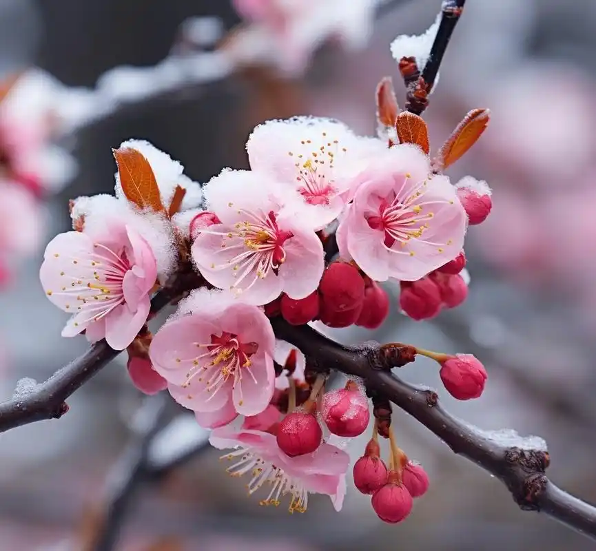 冬日好去处# 喜欢东北的冬天,在冰冷的冬日,大雪纷飞的时候,只有梅花