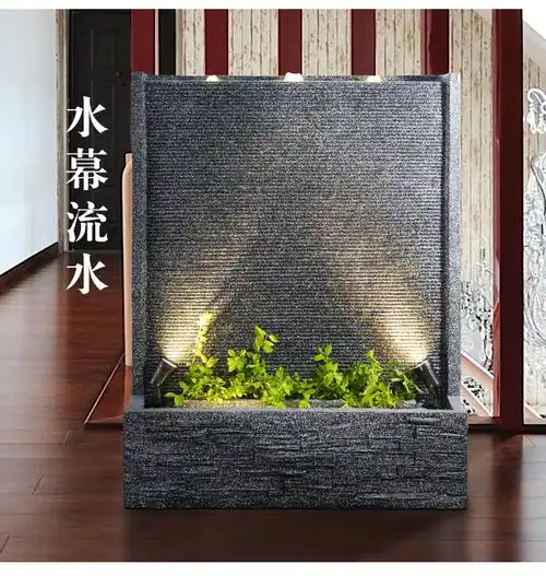 善水源大型落地流水喷泉水幕墙摆件客厅办公室酒店水景鱼池鱼缸装饰品