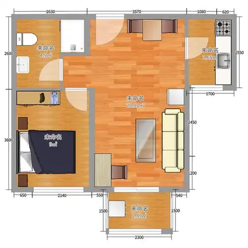 东方鸿璟园未定义52.00㎡户型图