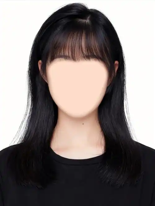 已经整理好的长发刘海模板证件照快get
