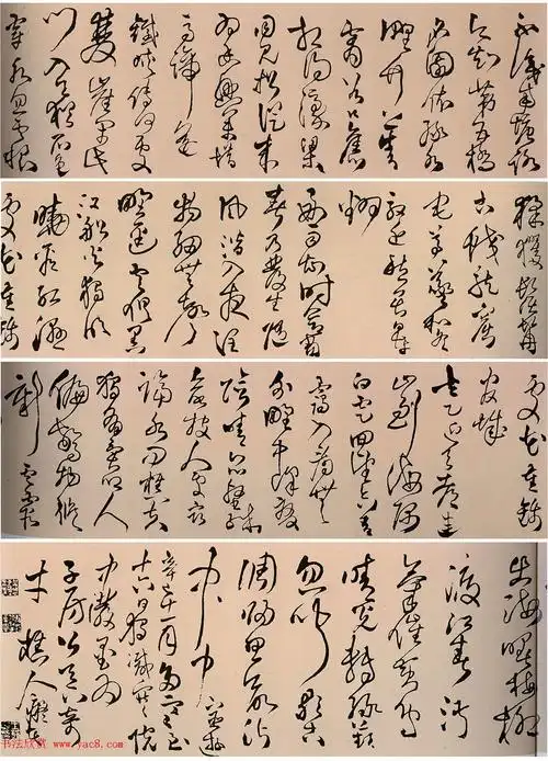 王铎草书作品欣赏赠子房公卷_书法长卷_书法欣赏