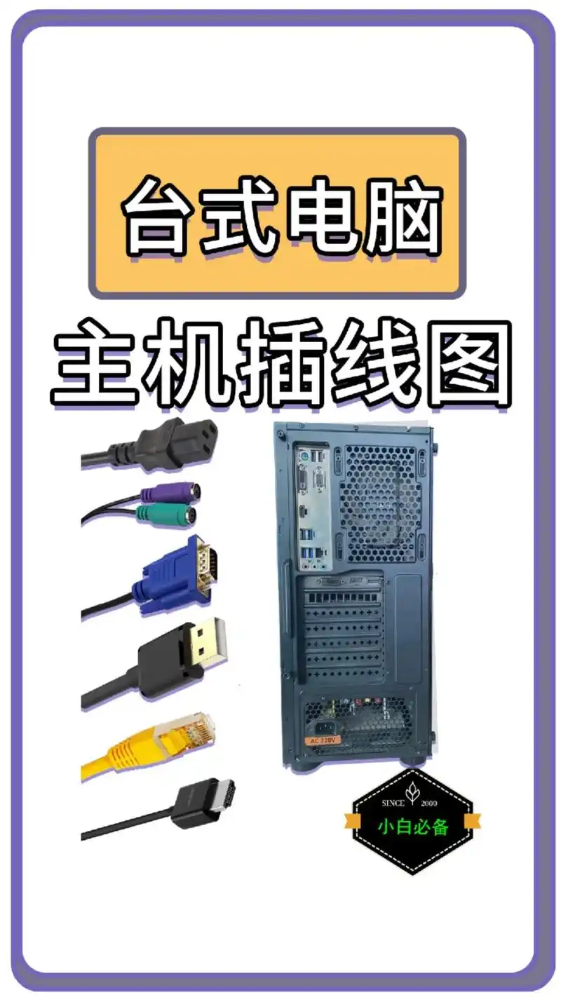 台式电脑主机插线图,详细说明『小白必备』.11566电源插口.