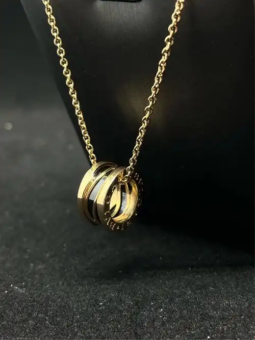 宝格丽 玫瑰金传奇镂空黑陶瓷项链 激光刻_正奢奢侈品运营服务中心