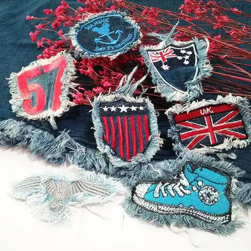 牛仔裤补丁贴布贴膝盖 小号时尚破洞百搭diy刺绣 补洞裤贴补丁贴