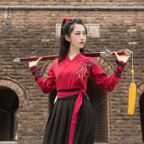 汉服古装中国风侠女套装发簪拍照新品高档舞蹈服清新幼儿童青年气