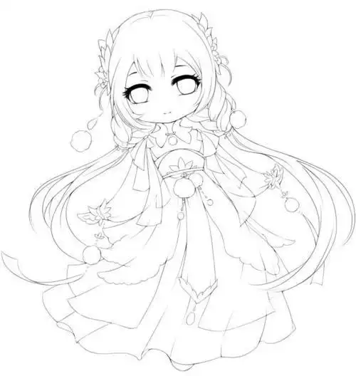 q版古风人物线稿出自上吧漫画达人必修课q版古风古风也能萌萌简单的