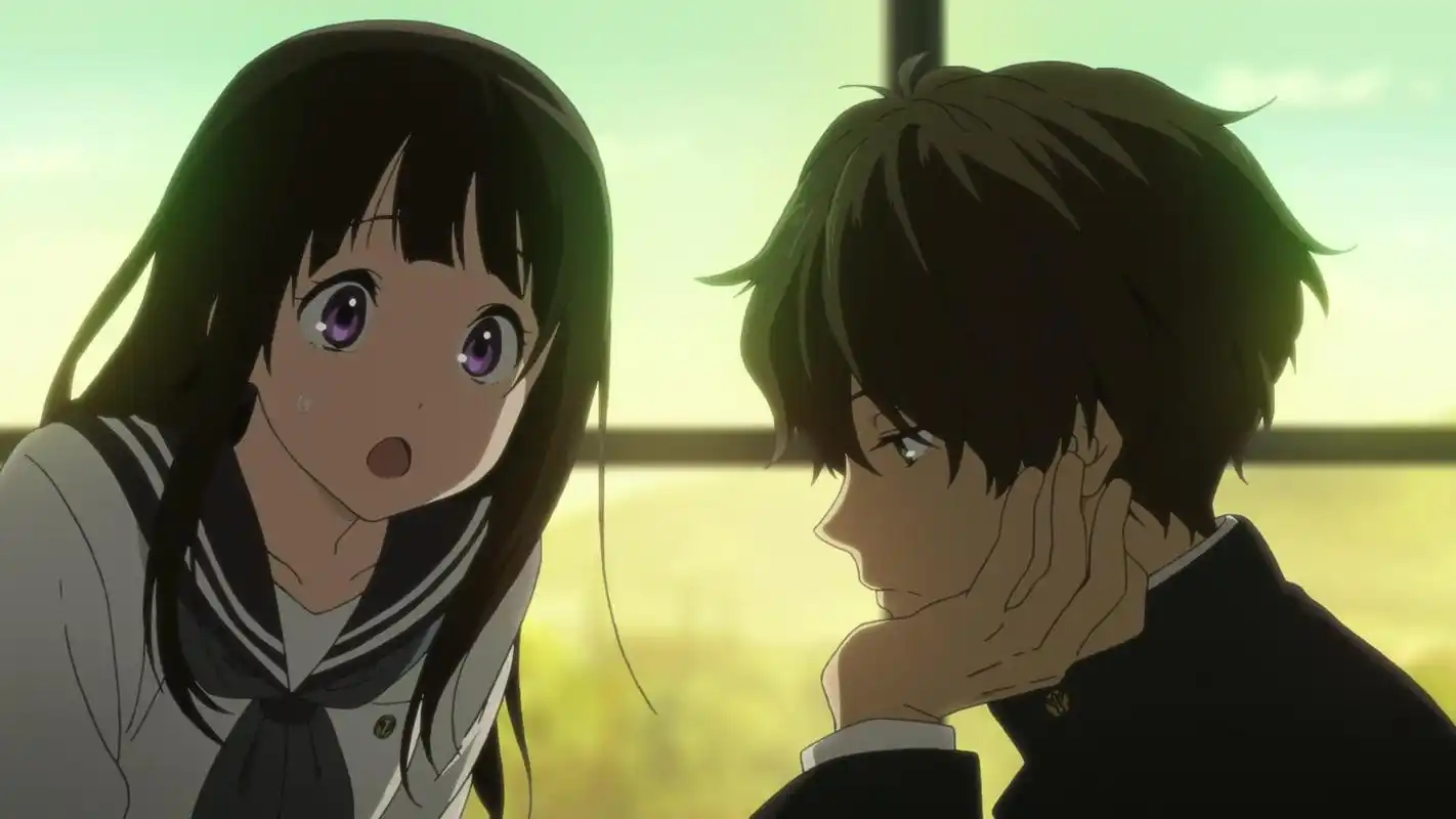 展开全部 动画《冰菓》,这是同人图,画的是折木奉太郎和千反田爱瑠.