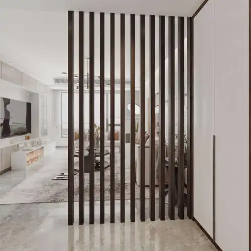 隔断新中式玄关北欧装饰木条禅意背景墙客厅格栅办公屏风