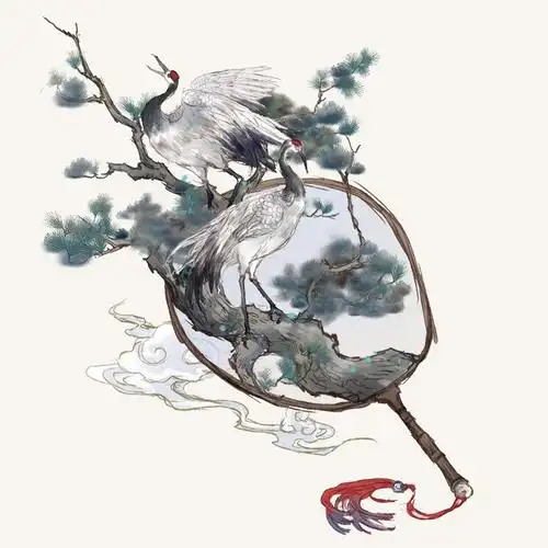 手绘古物【团扇】【流苏】【仙鹤】【古风】 - 堆糖,美图壁纸兴趣社区