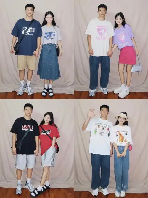 165180情侣穿搭适合夏日的情侣t恤