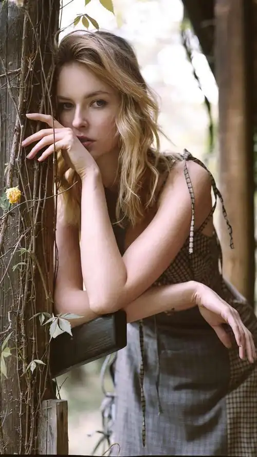 时尚气质欧美女孩户外写真,高清图片,手机锁屏桌面-壁纸族