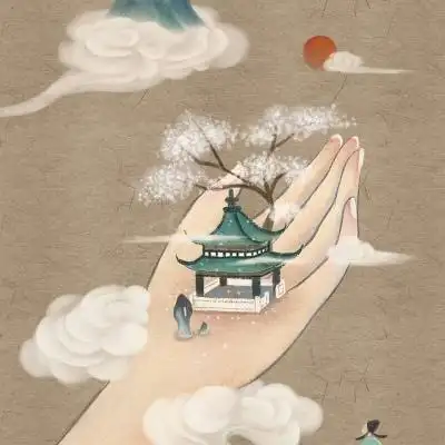 高清唯美的古风插画头像图片中国风风景人物图