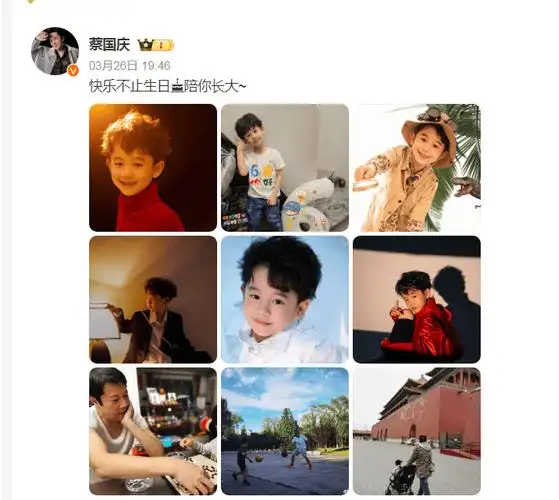 56岁蔡国庆为六岁小儿庆生,卖力当综艺咖赚钱养娃,妻子神秘低调