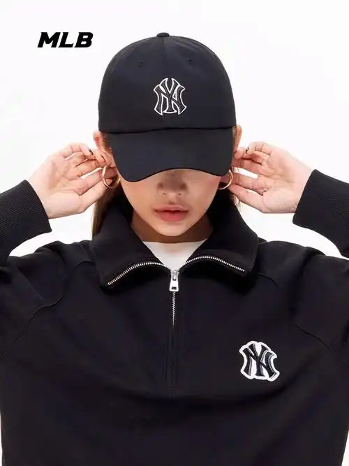 潮复古小标软顶鸭舌帽棒球帽运动防晒遮阳mlbny男女帽子情侣经典