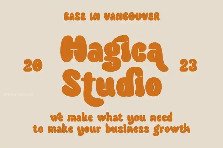 复古可爱的英文胖圆装饰字体 - funy beach