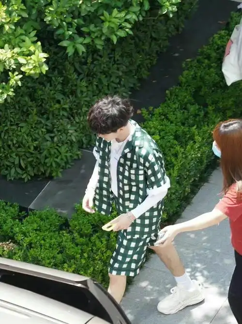 任嘉伦《嗨放派》上班路透图 绿色格子套装……__财经头条