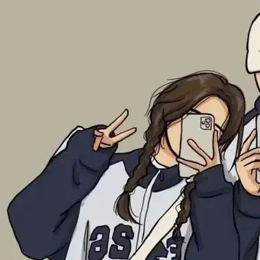 情侣头像一左一右配对漫画