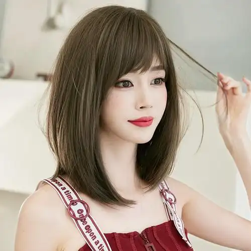 齐肩短发直发染什么颜色好看图片_发型图片