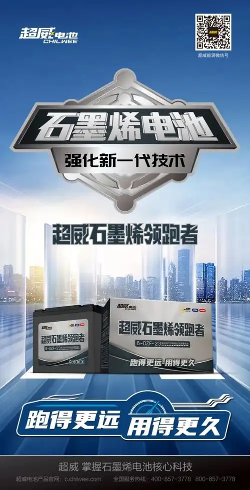 超威石墨烯领跑者是超威石墨烯电池的最新之作,集结了超威石墨烯核心