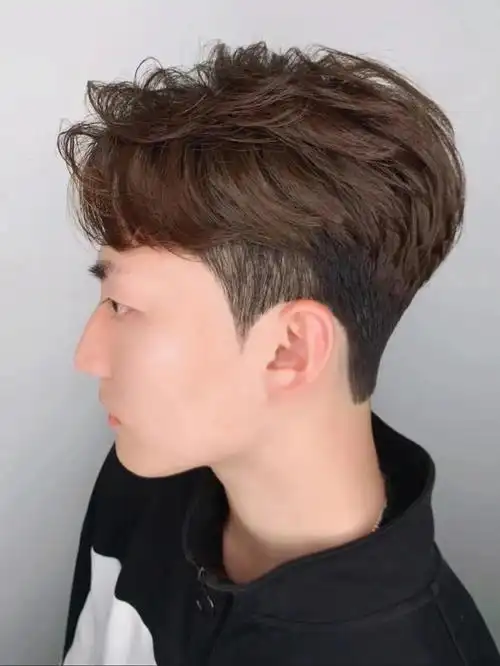 男生韩式气垫烫发型心韩式服帖烫发型男土气垫烫男士纹理烫男士钢夹烫