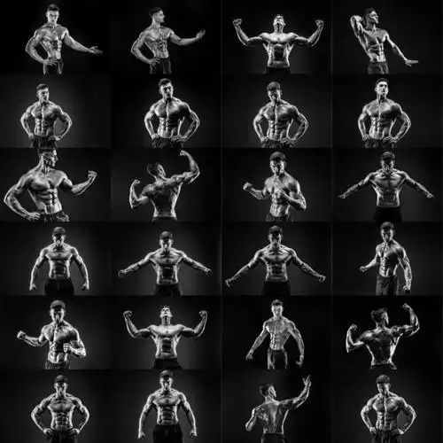 25个jpg 黑白 男士肌肉 健身 背肌 高清图 设计素材 2017021307-淘宝