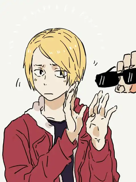 广播剧的那个三七分金发研磨. 小黑:【研磨,再来个墨镜怎么样.】2333