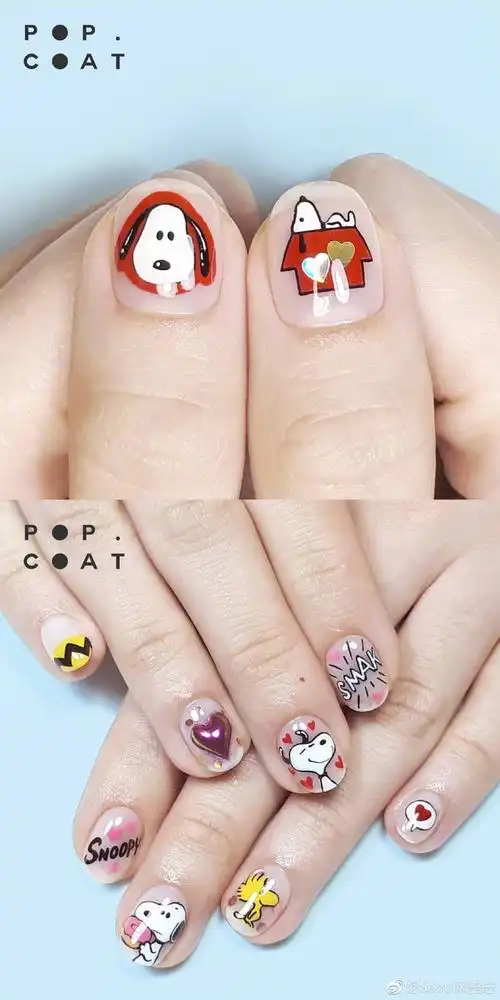 俏皮可爱的卡通美甲,满满的都是童年回忆.