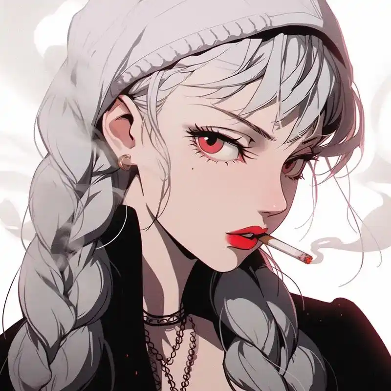 烟雾中,我看到了另一个自己#动漫女头 #拽姐头像 #超a头像 - 抖音