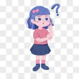 卡通女孩动脑筋思考免抠素材pngpsd简笔画卡通灯泡动