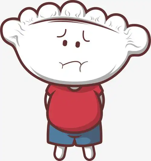 矢量图穿红色衣服的饺子