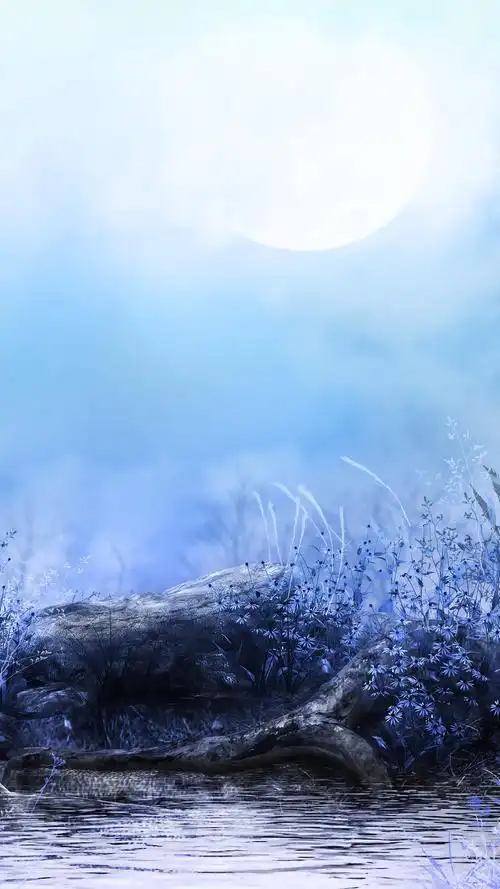 蓝色淡雅唯美手机锁屏壁纸