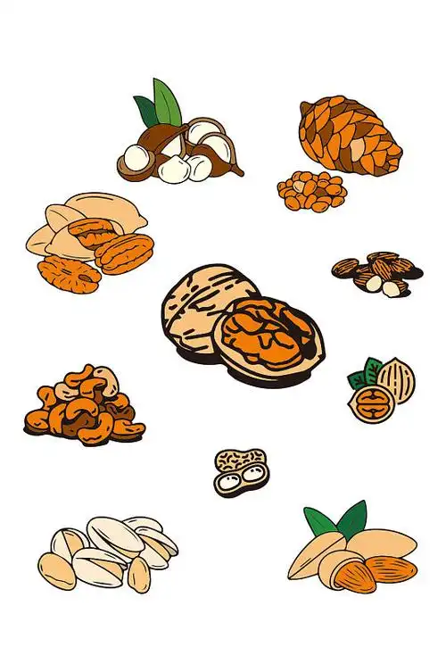 抹茶口味坚果零食包装手绘干果坚果年货炒货元素立即下载早餐开心果