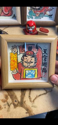 天官赐福钟馗纳福小鬼退散国画书桌卧室摆台挂画国风朱砂送礼招财