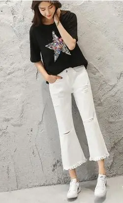 白色牛仔裤配什么鞋子最好看,牛仔裤配什么鞋子好看(九分白色牛仔裤要